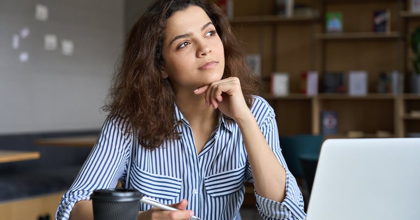 Woman thinking about making a decision