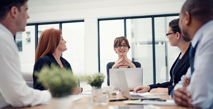 Executives in a board room having a meeting