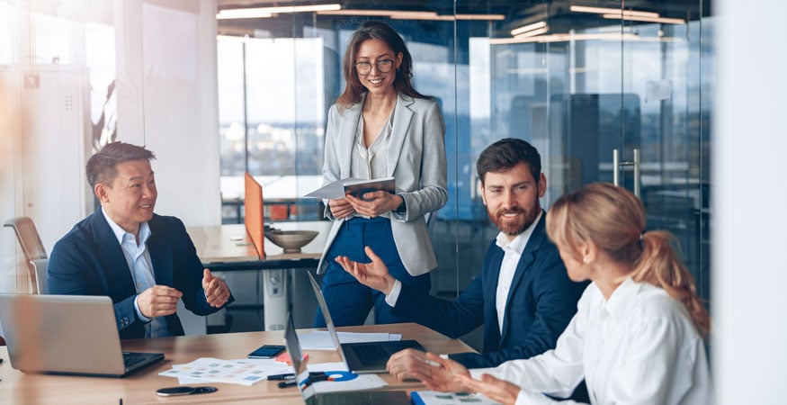 businesspeople in a meeting room