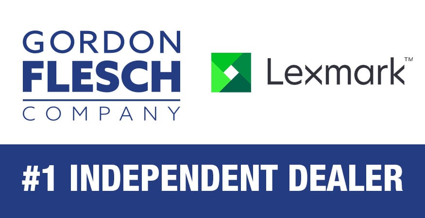 Gordon Flesch Company and Lexmark logos side by side